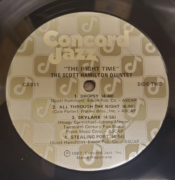 The Scott Hamilton Quintet - The Right Time (LP, Album)