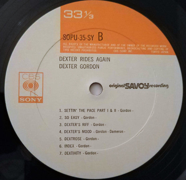 Dexter Gordon - Dexter Rides Again (LP, Album, Mono, RE)