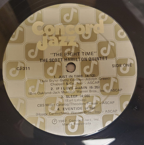 The Scott Hamilton Quintet - The Right Time (LP, Album)