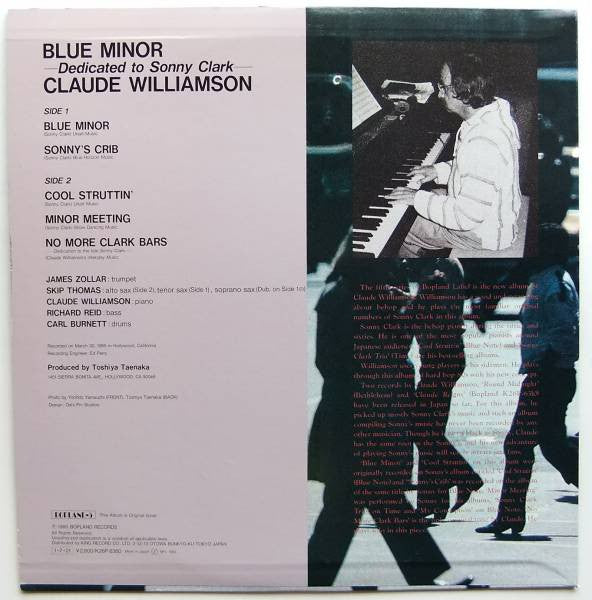 Claude Williamson - Blue Minor - Dedicated To Sonny Clark (LP, Album)