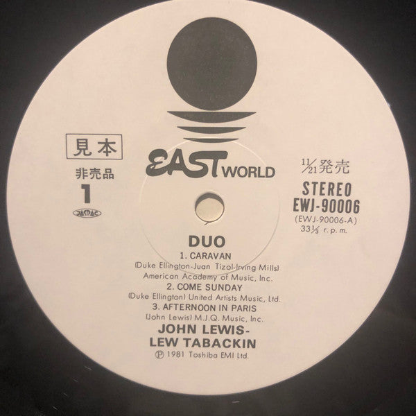 John Lewis (2), Lew Tabackin - Duo (LP, Album, Promo)