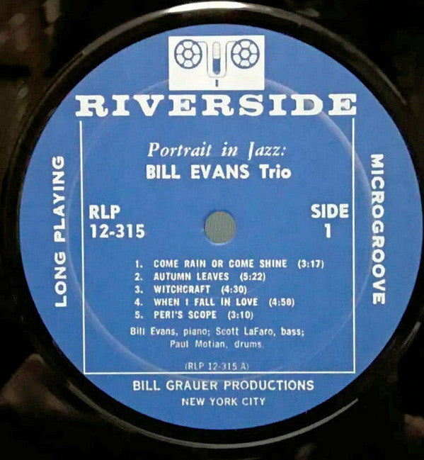 The Bill Evans Trio - Portrait In Jazz (LP, Album, Mono, Ltd, RE, RM)