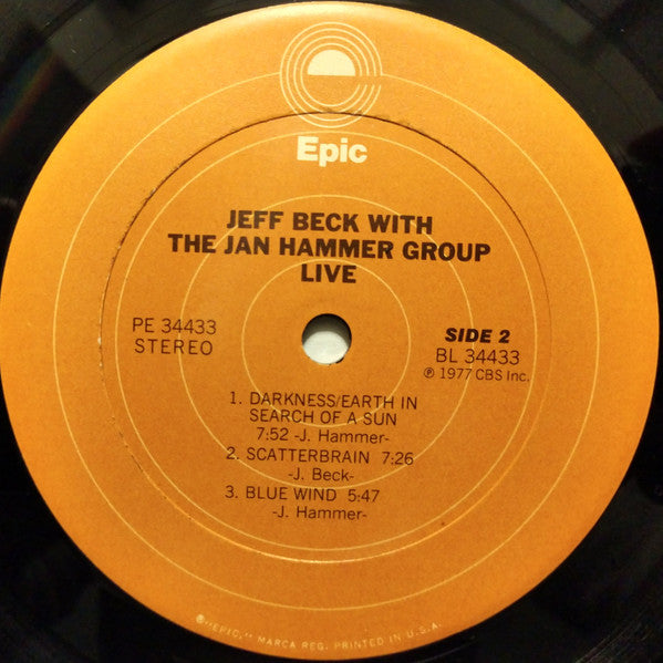 Jeff Beck With The Jan Hammer Group - Live (LP, Album, Pit)