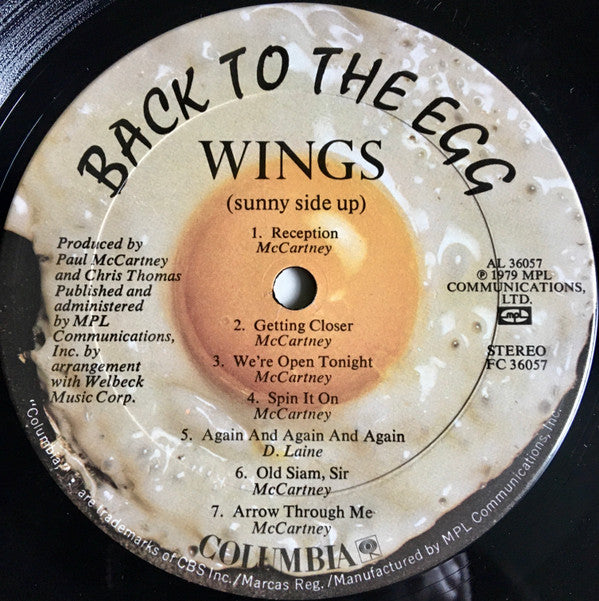 Wings (2) - Back To The Egg (LP, Album, San)