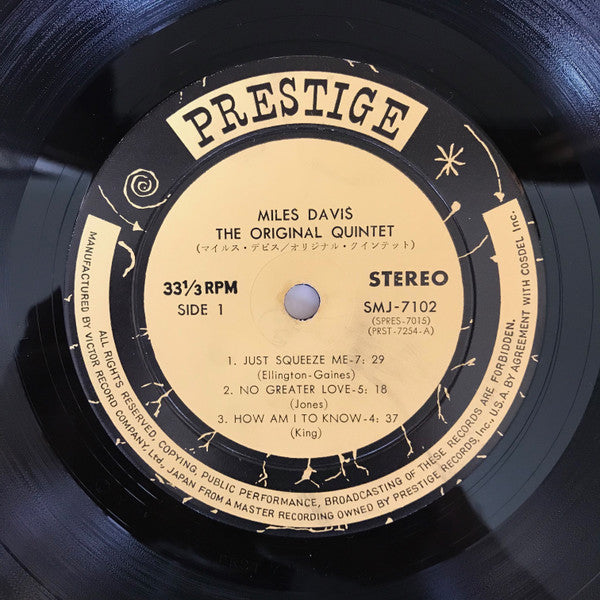 Miles Davis - The Original Quintet (First Recording) (LP, Album, RE)