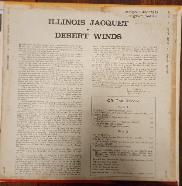 Illinois Jacquet - Desert Winds (LP)