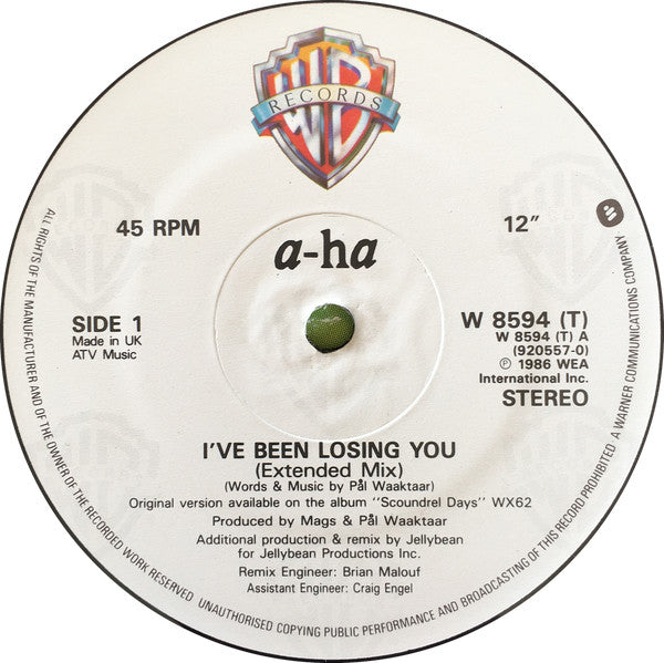 a-ha - I've Been Losing You (12"", Dam)