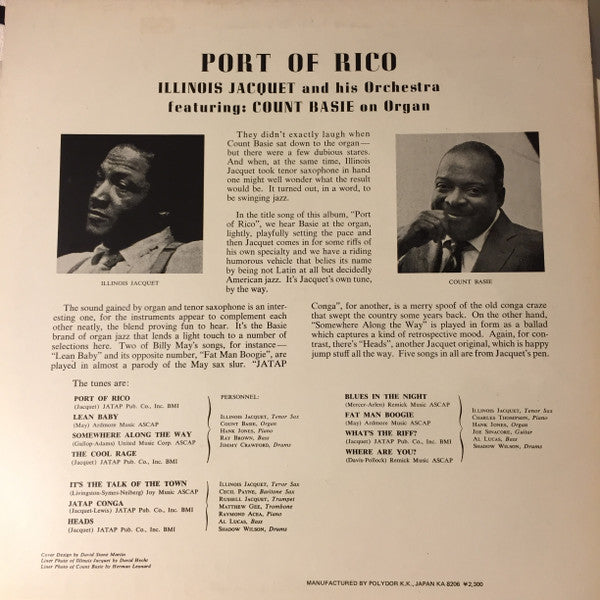 Illinois Jacquet And His Orchestra - Port Of Rico(LP, Album, Mono)