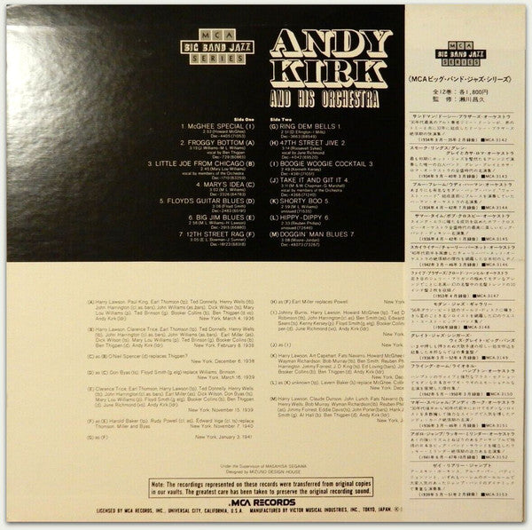 Andy Kirk And His Orchestra - McGhee Special (LP, Comp, Mono)