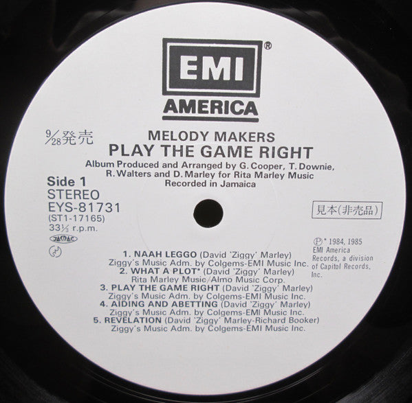 The Melody Makers - Play The Game Right(LP, Album, Promo)
