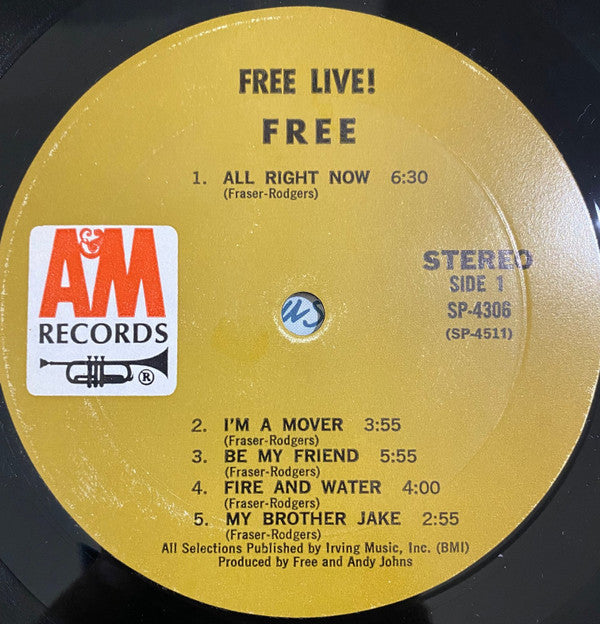 Free - Free Live! (LP, Album, Mon)