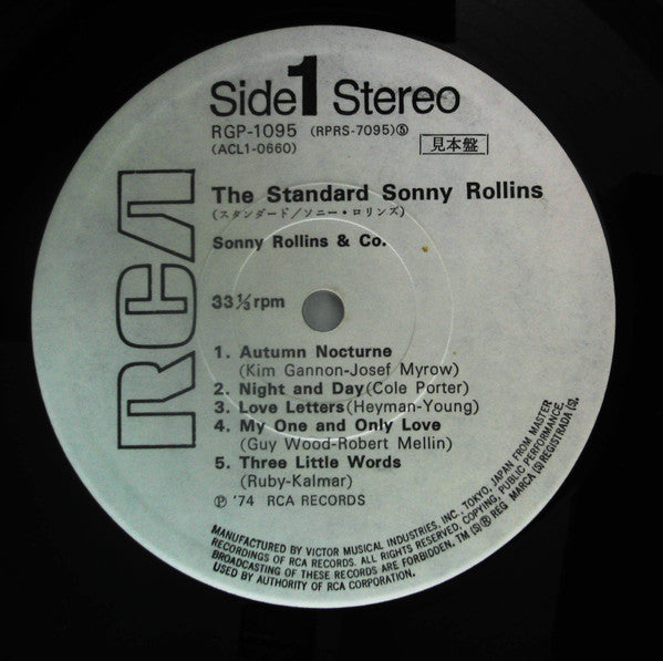 Sonny Rollins & Co. - The Standard Sonny Rollins (LP, Promo, RE)