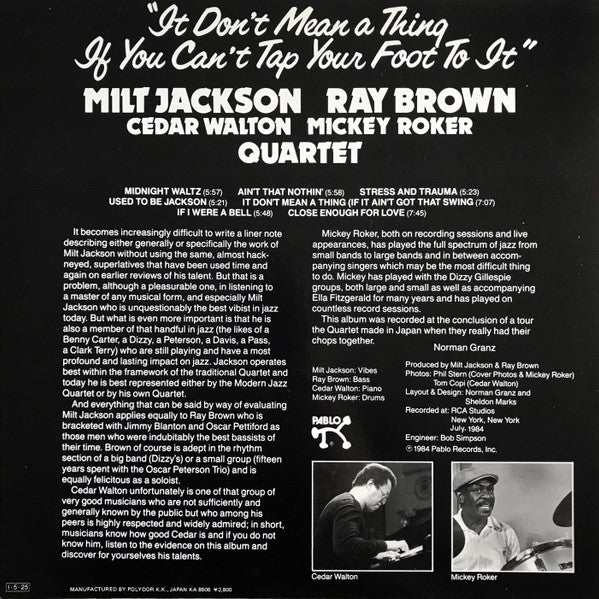Milt Jackson Ray Brown Quartet - ""It Don't Mean A Thing If You Can...