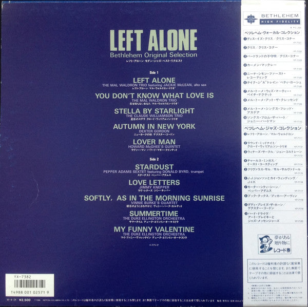 Various - Left Alone / Bethlehem Original Selection (LP, Mono, Mic)