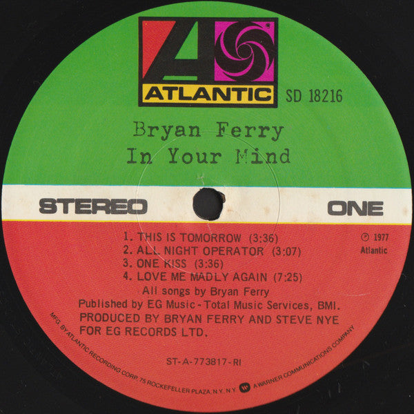 Bryan Ferry - In Your Mind (LP, Album, Ric)