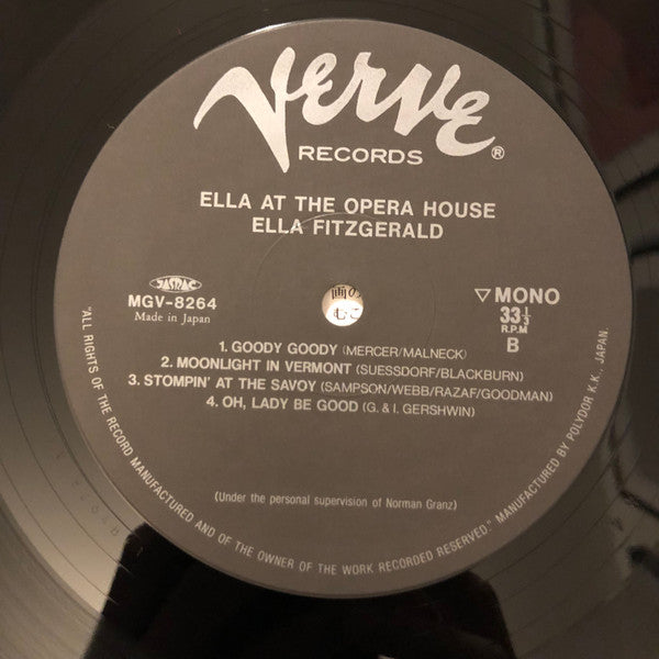 Ella Fitzgerald - Ella Fitzgerald At The Opera House(LP, Album, Mon...