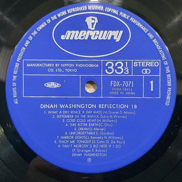 Dinah Washington - Reflection 18 (LP, Comp)