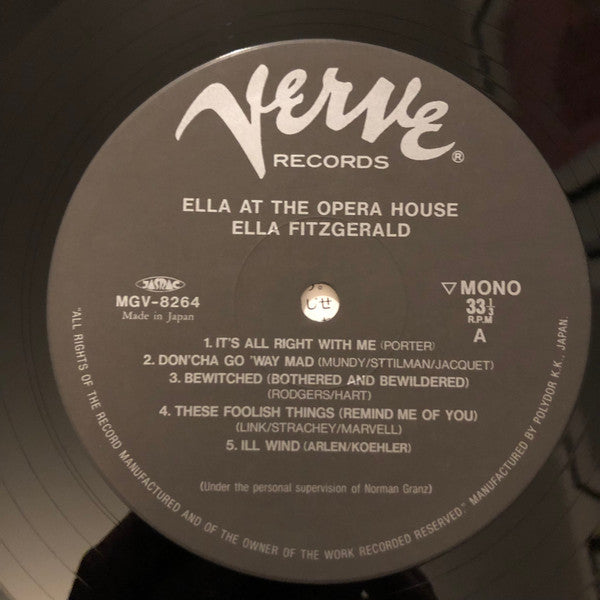 Ella Fitzgerald - Ella Fitzgerald At The Opera House(LP, Album, Mon...