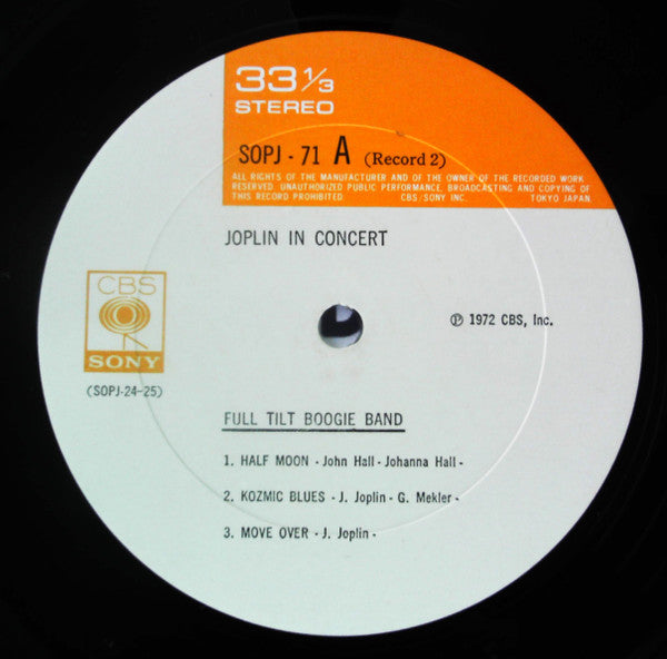 Janis Joplin - Joplin In Concert (2xLP, Album, Gat)