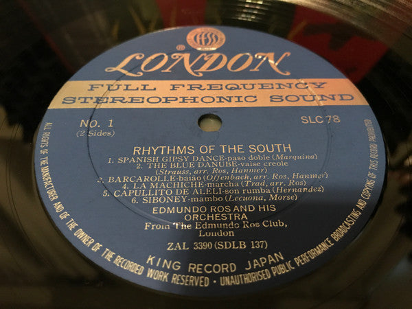 Edmundo Ros And His Orchestra* - Rhythms Of The South (LP, Album, RE)