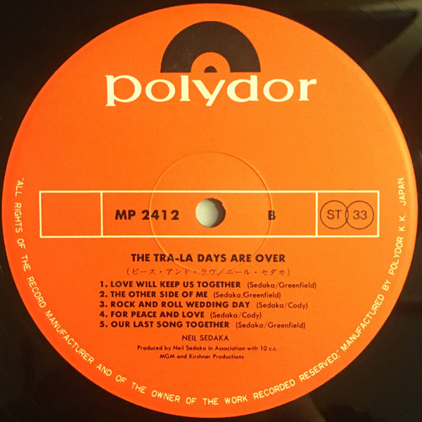 Neil Sedaka - The Tra-La Days Are Over (LP, Album)
