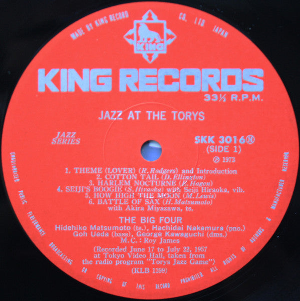 The Big Four* - Jazz At The Torys  (LP, Album, Mono, RE)