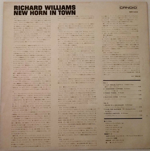 Richard Williams - New Horn In Town (LP, Album)