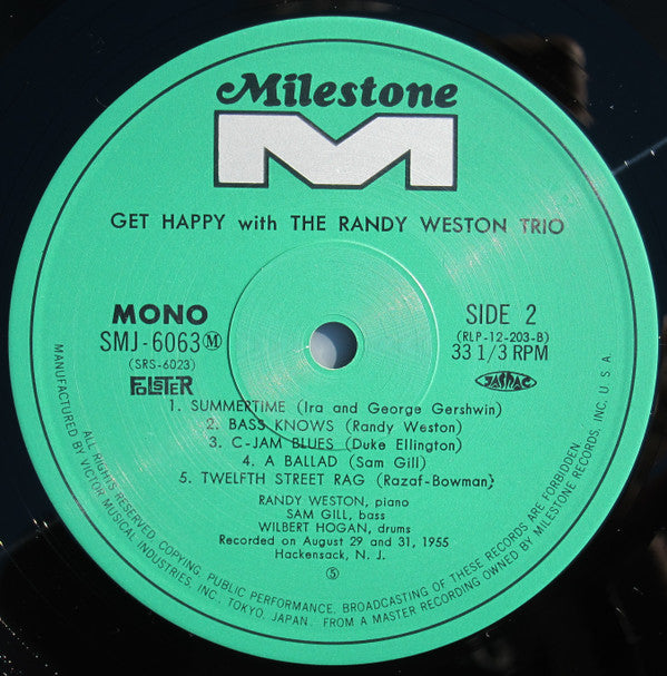 Randy Weston Trio - Get Happy With The Randy Weston Trio(LP, Album,...