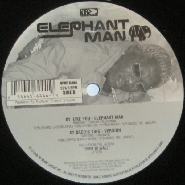 Elephant Man - Shake Dat Ass / Like You (12"")