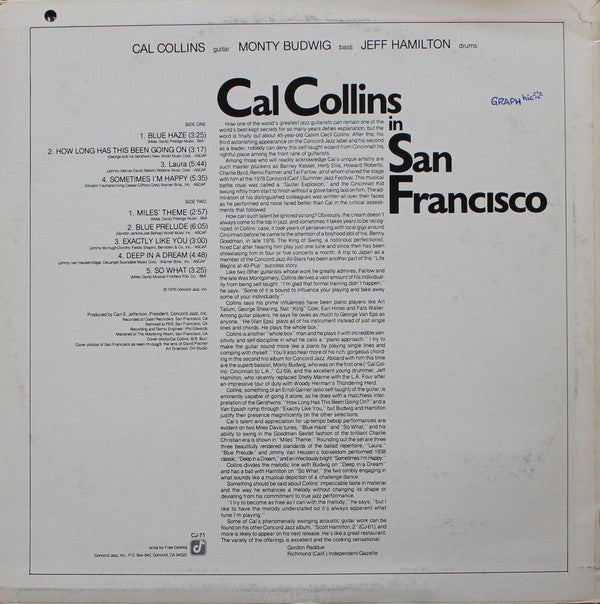 Cal Collins - Cal Collins In San Francisco (LP, Album)