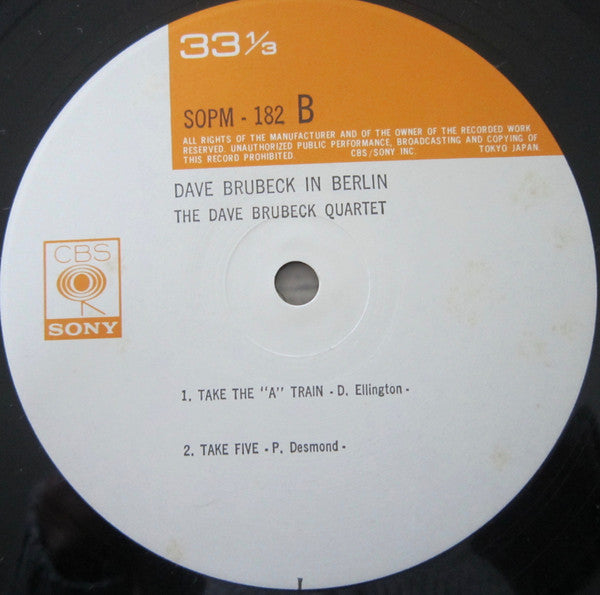 Dave Brubeck - Dave Brubeck In Berlin (LP, Album, Mono, RE)