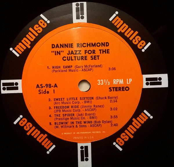 Dannie Richmond's ""In"" Crowd - ""In"" Jazz For The Culture Set(LP...