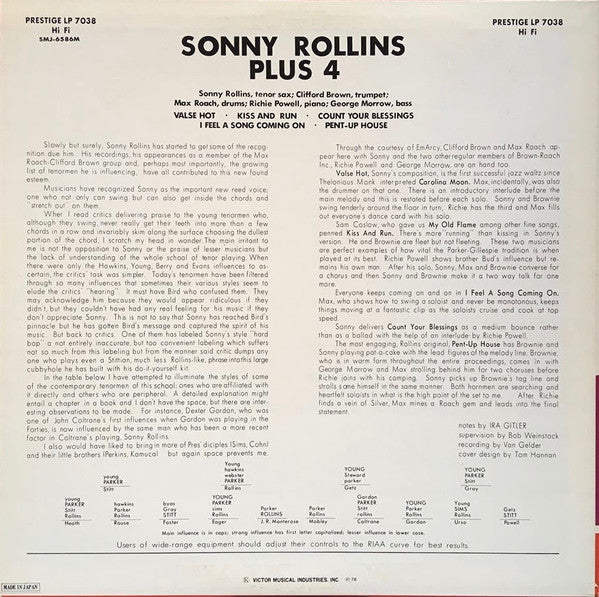 Sonny Rollins - Plus 4 (LP, Album, Mono, RE)