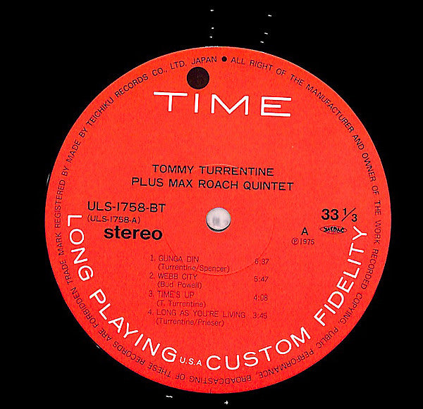 Tommy Turrentine - Tommy Turrentine (LP, Album, RE)