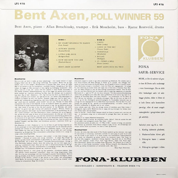 Bent Axen, Duo*, Trio*, Quartet* - Poll Winner 59 (LP, RE)