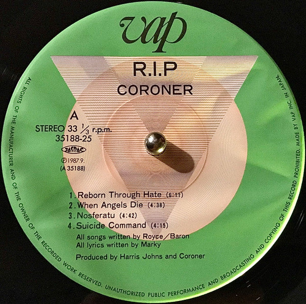 Coroner - R.I.P. (LP, Album)