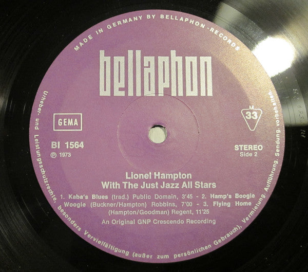 Lionel Hampton - Lionel Hampton And The Just Jazz All Stars(LP, Album)