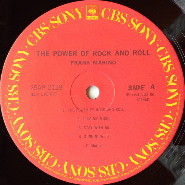 Frank Marino - The Power Of Rock And Roll (LP, Album)