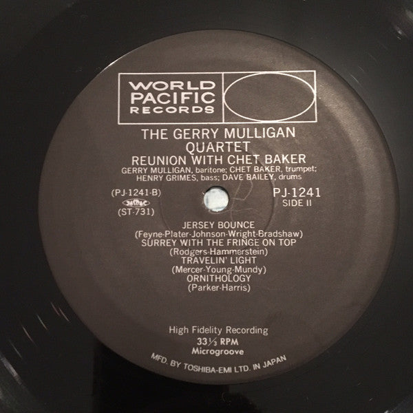 Gerry Mulligan Quartet - Reunion With Chet Baker (LP, Album, Mono, RE)
