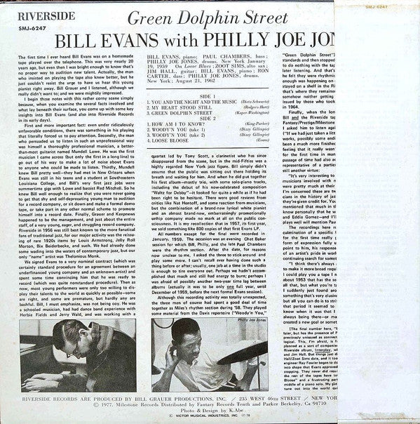 Bill Evans - Green Dolphin Street(LP, Album, Mono)