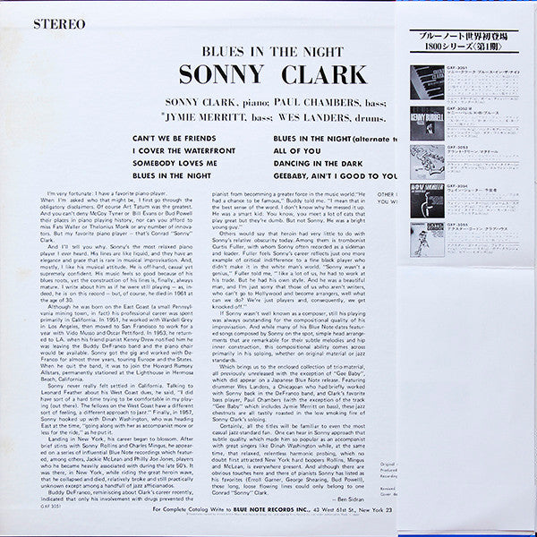 Sonny Clark - Blues In The Night (LP, Album, Ltd)
