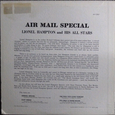Lionel Hampton All Stars - Air Mail Special(LP, Album, Mono, RE)