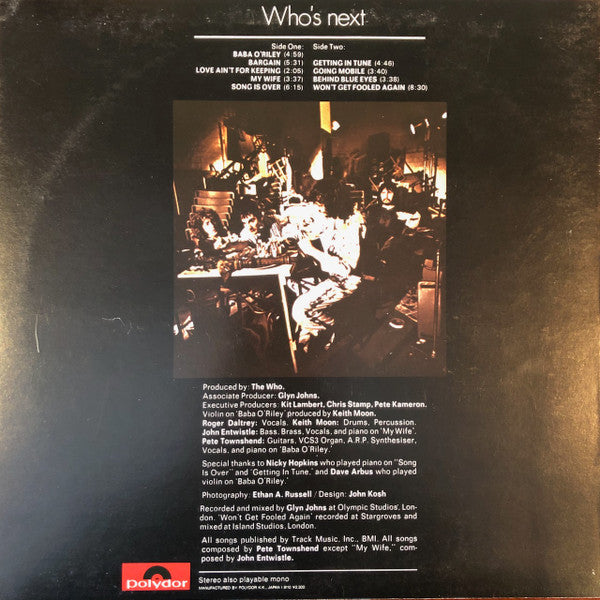 The Who - Who's Next (LP, Album, RE, Red)
