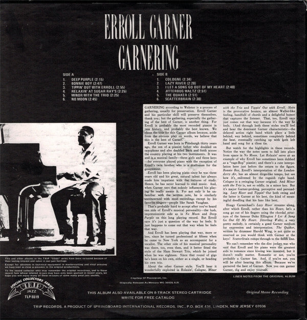 Erroll Garner - Garnering (LP, Album, Mono, RE)