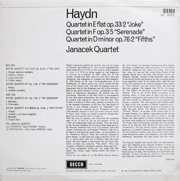 Joseph Haydn - Quartet In E Flat Op. 33/2 ""Joke"" / Quartet In F O...