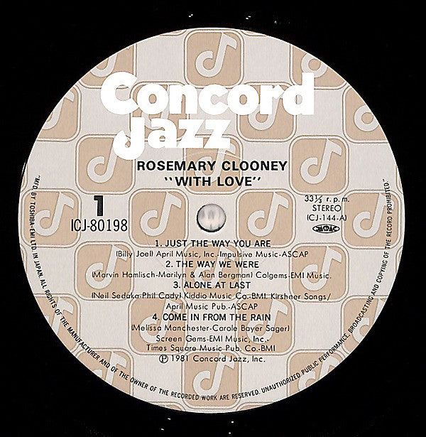 Rosemary Clooney - With Love (LP, Album)