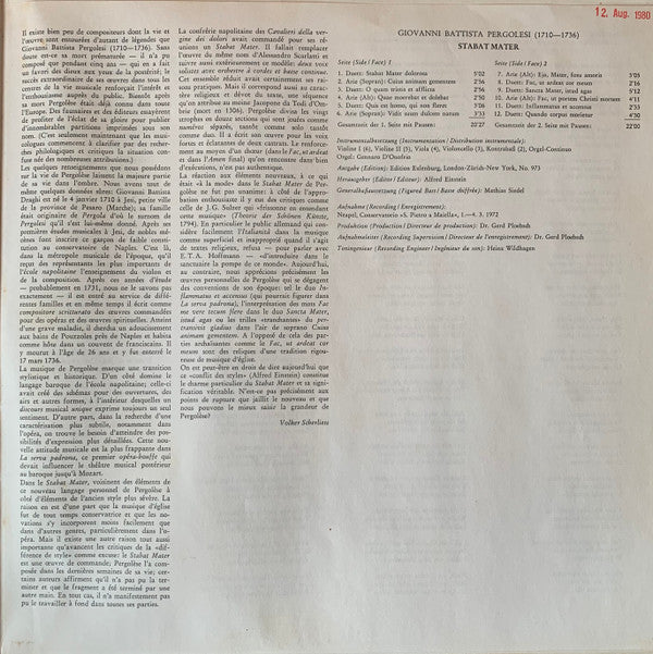 Giovanni Battista Pergolesi - Stabat Mater(LP, RP, Gat)