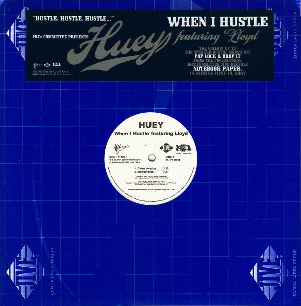 Huey (2) Featuring Lloyd - When I Hustle (12"", Promo)