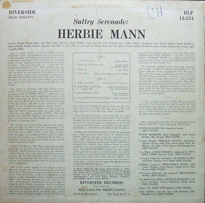 Herbie Mann - Sultry Serenade (LP, Album, Mono)