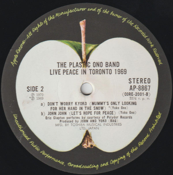 The Plastic Ono Band - Live Peace In Toronto 1969 (LP, Album, Gat)